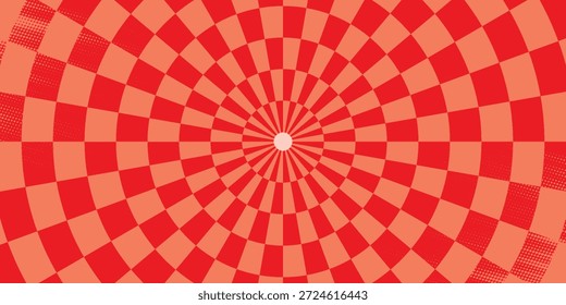 Ilustração de vetor de retículo vermelho e branco alternando em forma quadrada de tamanho médio.
