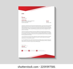 Red and white letterhead design template
