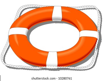 red and white life buoy