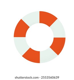 Red and White Life Saving Floating Rings Marine Style Material White Background