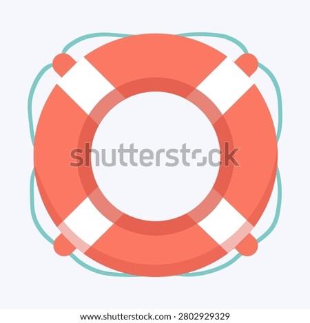 Red and White Lifebuoy Icon for Nautical Safety and Rescue Concepts