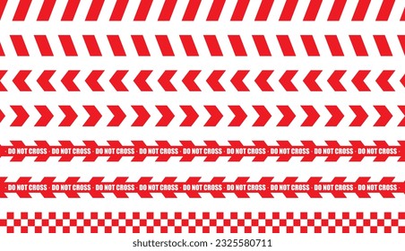 red white Line Barricade Tape vector DO NOT ENTER