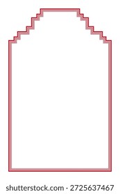 Quadro da borda do contorno da linha vermelha e branca. Design de Arco Decorativo para Certificados, Convites e Fundo de Arte Islâmica. 69º