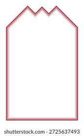 Red and White Line Contour Border Frame. Decorative Arch Design for Certificates, Invitations, and Islamic Art Backgrounds. 64