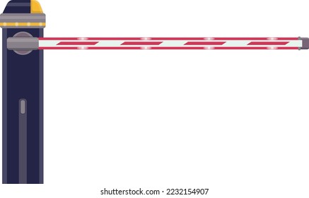 Red and white lines barrier, road stop line, tape subway train station, airport background warning tape pole fencing for No entry