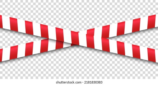 Red and white lines of barrier tape. Vector illustration