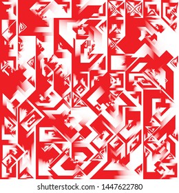 Red and White Liquid Geometric Background Design, Fluid Gradient Geometric Backdrop Shapes Art Composition, Futuristic Minimal Design Poster, Abstract Fest Creative Template