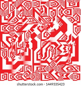 Red and White Liquid Geometric Background Design, Fluid Gradient Geometric Backdrop Shapes Art Composition, Futuristic Minimal Design Poster, Abstract Fest Creative Template