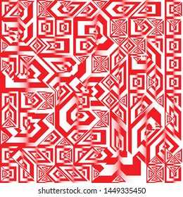 Red and White Liquid Geometric Background Design, Fluid Gradient Geometric Backdrop Shapes Art Composition, Futuristic Minimal Design Poster, Abstract Fest Creative Template