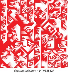 Red and White Liquid Geometric Background Design, Fluid Gradient Geometric Backdrop Shapes Art Composition, Futuristic Minimal Design Poster, Abstract Fest Creative Template