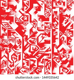 Geometrisches Hintergrunddesign mit rotem und weißem Flüssig-Flüssig-Flüssig-Material, geometrische Hintergrundformen, Kunstkomposition, futuristisches Minimal-Design-Poster, abstrakte, fest-kreative Vorlage