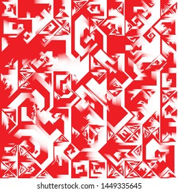 Red and White Liquid Geometric Background Design, Fluid Gradient Geometric Backdrop Shapes Art Composition, Futuristic Minimal Design Poster, Abstract Fest Creative Template