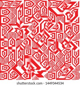 Geometrisches Hintergrunddesign mit rotem und weißem Flüssig-Flüssig-Flüssig-Material, geometrische Hintergrundformen, Kunstkomposition, futuristisches Minimal-Design-Poster, abstrakte, fest-kreative Vorlage