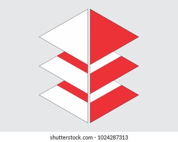 the red white logo design
