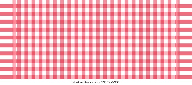 red and white loincloth vector and illustration, wallpaper ,tablecloth, Scottish plaid.Abstract background.