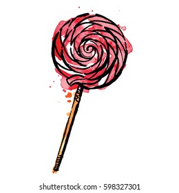 red and white lollipop