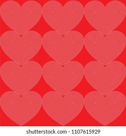 Red and white love hearts background