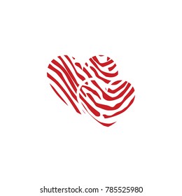 Red and White Love Vector Template Design