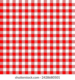 Red White Lumberjack plaid seamless pattern. Buffalo Check Patterns. Red and White. Hipster Style Backgrounds. Vector Pattern Swatches made with Global Colors.