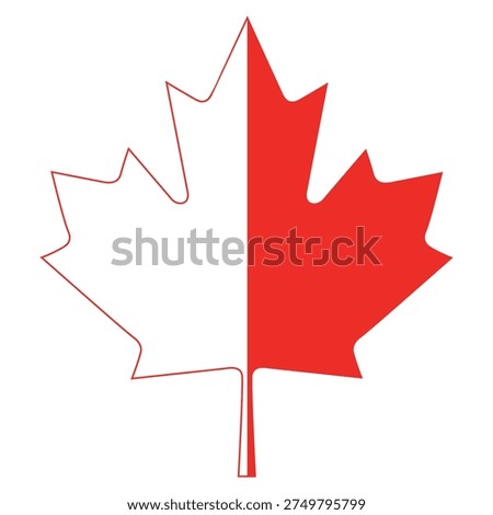 Red and white maple leaf symbol, representing canada and canadian culture