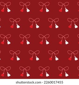 Martisor Rojo Y Blanco 1 De Marzo Celebración Primavera Vector Tradicional Rumania