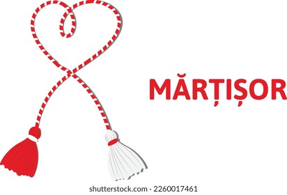 Red And White Martisor 1 March Spring Celebration Traditional Vector Romania