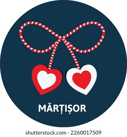 Red And White Martisor 1 March Spring Celebration Traditional Vector Romania