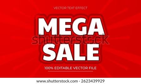 Red and white Mega Sale 3d editable text effect font style