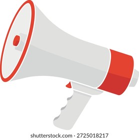 Megafone vermelho e branco isolado sem fundo