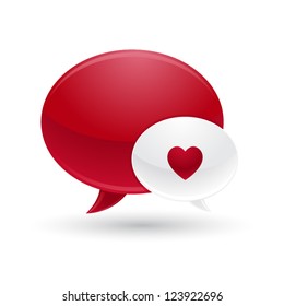 Red and White Message of Love Icon