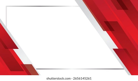 Diseño de fondo abstracto moderno blanco rojo para certificado, presentación, Plantilla de portada corporativa y mucho más