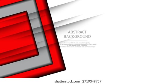 Diseño de fondo abstracto moderno blanco rojo. Vector