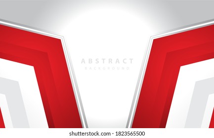 Red and white modern abstract frame background vector. 3D Overlap layers effect.