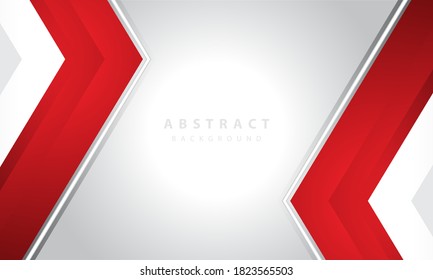 Red and white modern abstract frame background vector. 3D Overlap layers effect.