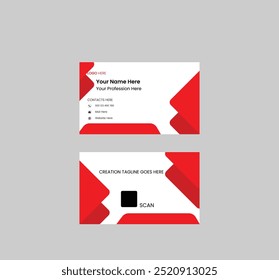 Red and white modern business card template.