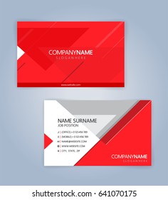 Red and White modern business card template, Illustration Vector 10