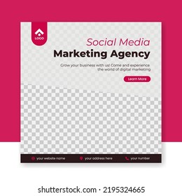 Red White Modern Editable Corporate Social Media Post Banner Template. Social Media Marketing Advertising Template