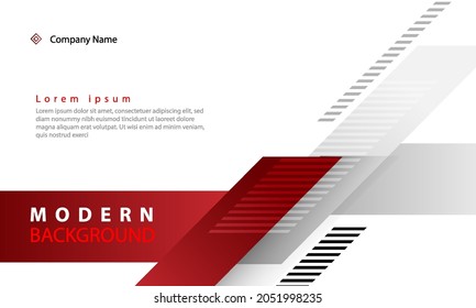 Red and white modern presentation layout geometric background. Template design for poster, banner, backdrop, flyer, etc. Vector illustration