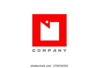 red white N alphabet letter logo icon for company and business with dot design