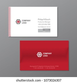 Red and White Name card or business card template. Elegant and clean Name Card Template. Company name card.