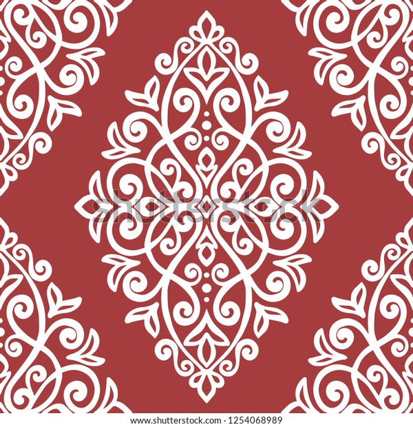 Red White Ornamental Seamless Pattern Vintage Stock Vector (Royalty ...