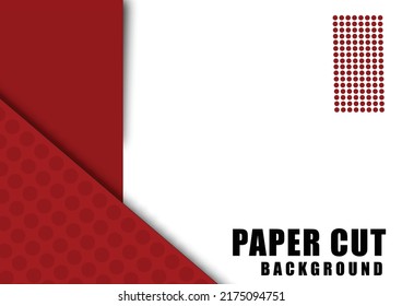 Red and white paper cut background. Abstract paper cut texture for topography website template.