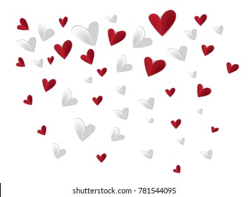 red and white paper cut heart shape