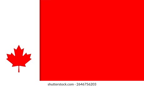 Papel branco vermelho cortado com folha de bordo, ilustração bandeira do Canadá para celebração de fundo. Abstrato Canadá vermelho branco Acolor bandeira com folha de bordo. Ilustração vetorial.