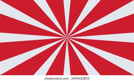 Ein rot-weißes Muster mit einem rot-weiß gestreiften Muster. rot-weißer Sonnenburst-Hintergrund