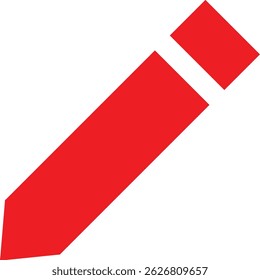 Red and white pen shape icon design.