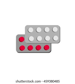 Red and White Pills icon, vector illustration