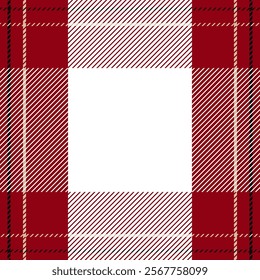 Red white plaid checkered buffalo seamless pattern with thin line for fabric, textile, wrap, wallpaper, print