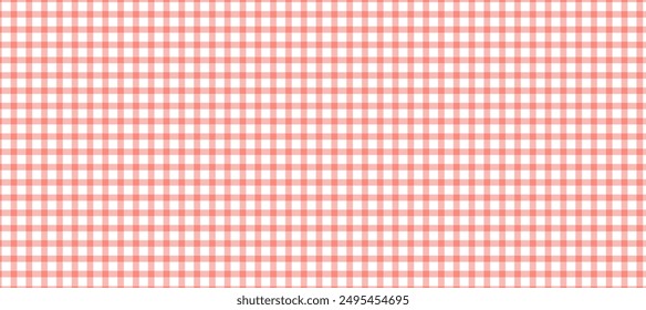 Red and white plaid fabric background	