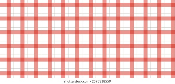 Red and white plaid fabric checkered texture background